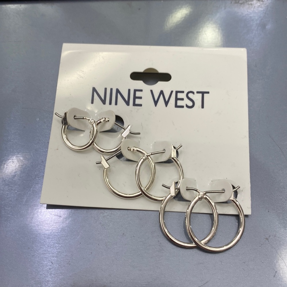 Nine West silver hoops